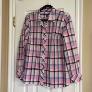Button down plaid blouse